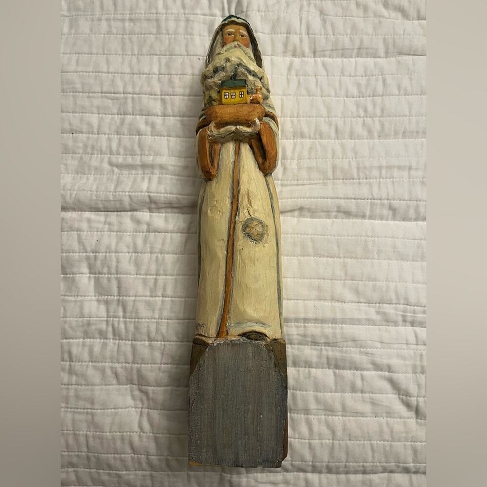 Vintage Silvestri Corp Noah's Ark Wooden Santa Figurine Signed By A. Constanza